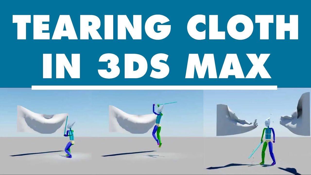 Autodesk 3ds max Tutorial – Tear cloth with cloth modifier in 3ds max – NO PLUGINS