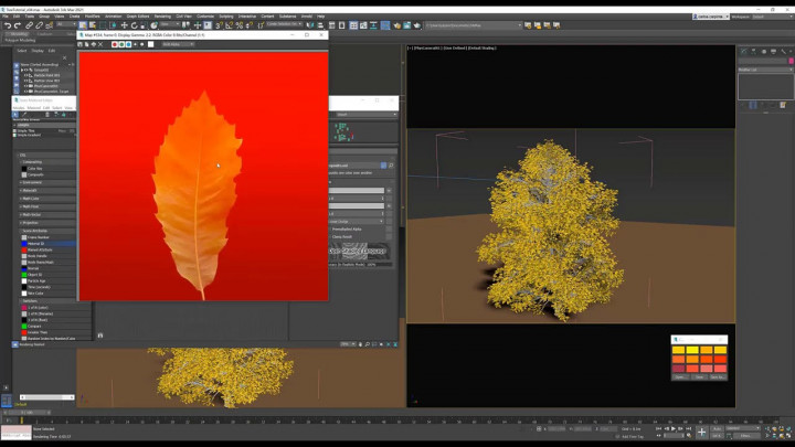 Creating an Autumn Forest using OSL and PFlow in 3ds Max