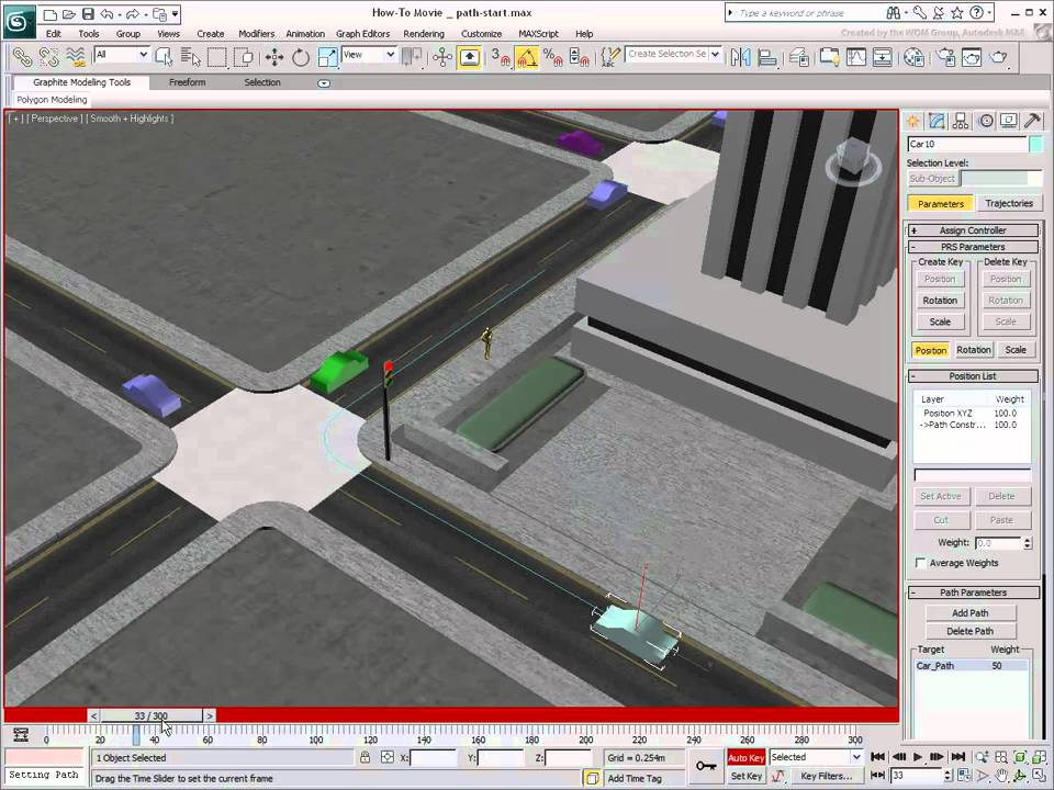 Path Constraint in 3ds Max 2/2 – Controlling Time and Speed