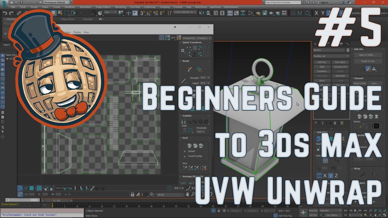 TopHATTwaffle – Beginners Guide #5 – UVW Unwrap Modifier