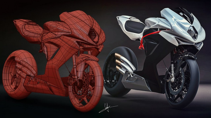 3Ds Max Timelapse | MV Agusta F3 Motorbike