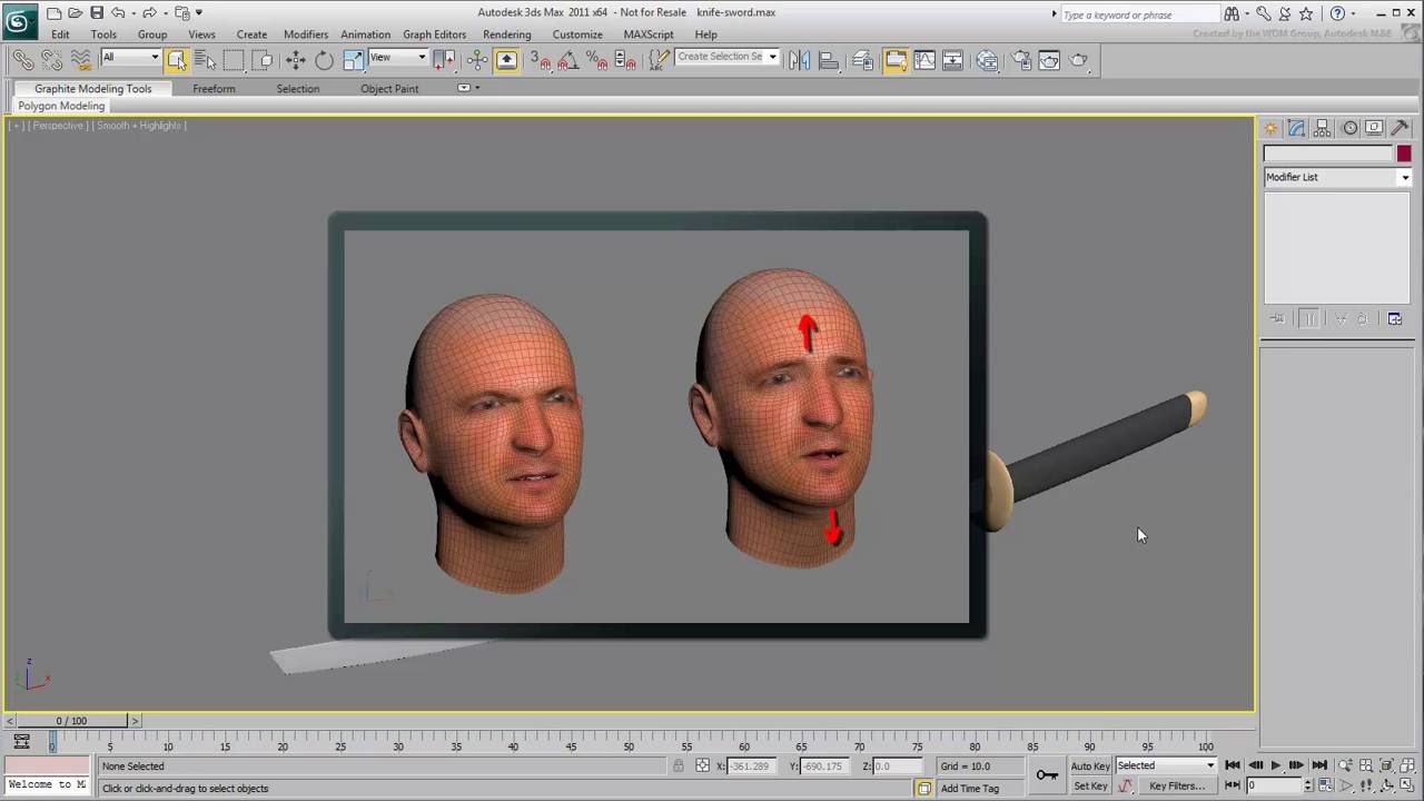 Animating Facial Expressions in 3ds Max – Part 1 – Morpher Modifier