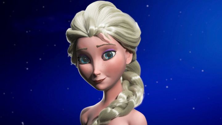 Elsa Bust from Frozen Timelapse using Zbrush 2019/3dsmax/V-Ray/Ornatrix – Hair based on Topology