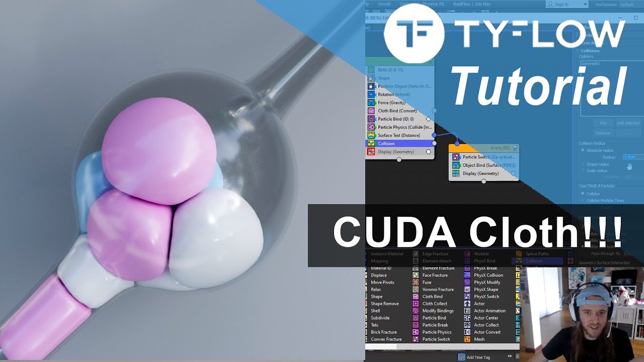 TyFlow Tutorial: CUDA Cloth Bubbles + Project files