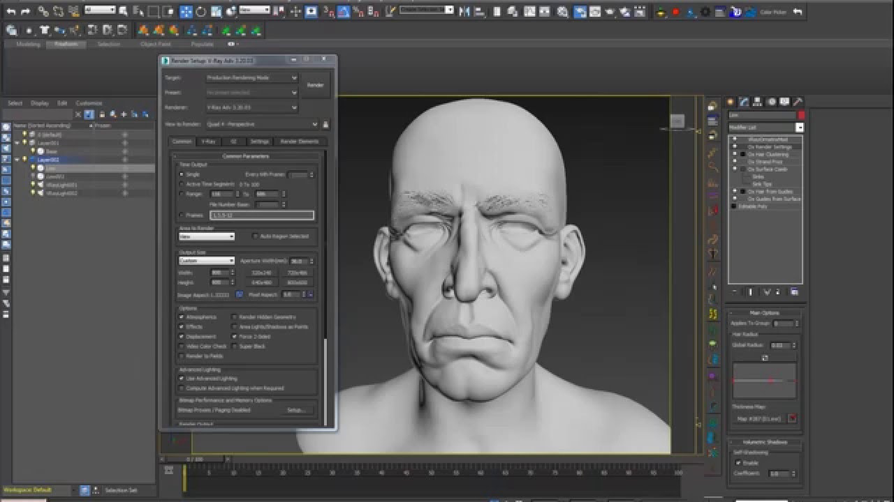 [Ornatrix for 3dsmax] Making of Nader Shah: Part 1, Eyebrows