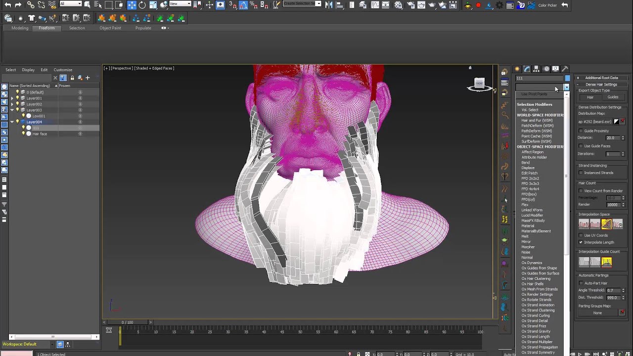 [Ornatrix for 3dsmax] Making of Nader Shah: Part 4, Beard