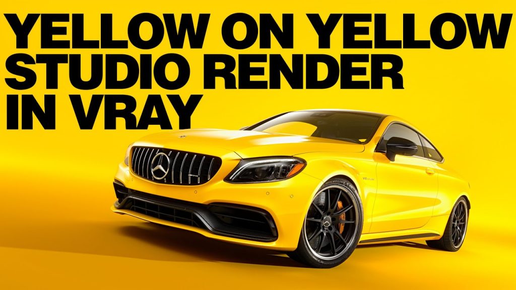 Yellow Render Yellow on Yellow Studio Render in Vray - 3dsMaxTutorial.com