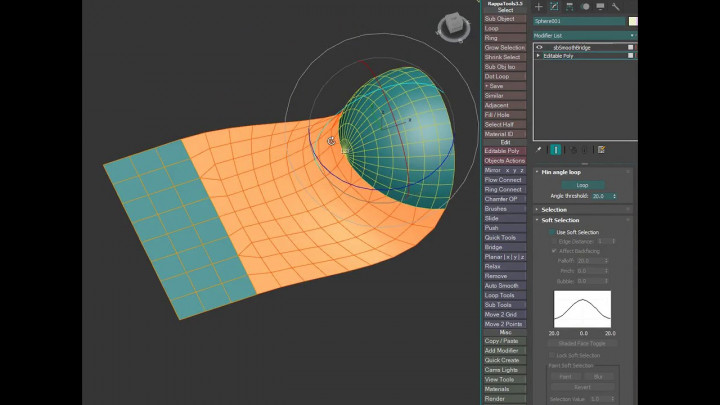 Dark Max  62 – sbSmoothBridge modifier to seamlessly bridge 2 open edgeloops with uneven edge count