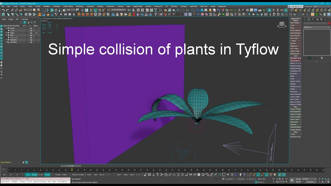 Dark Max  36 – Simple collision of plants in Tyflow