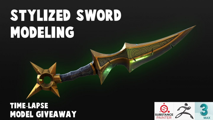 PBR Stylized Sword Modeling Timelapse + Model Giveaway