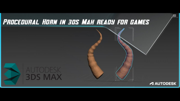 Procedural Horn in 3ds Max Modeling Trick Retopology & bake for games.