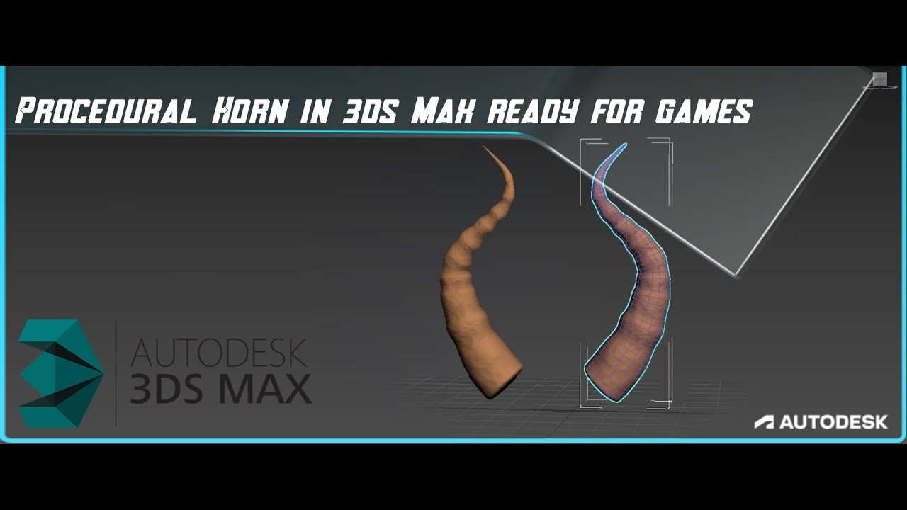 Procedural Horn in 3ds Max Modeling Trick Retopology & bake for games.