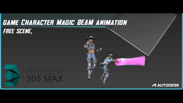 Game Character Magic Beam Skill Animation. Free animated scene.