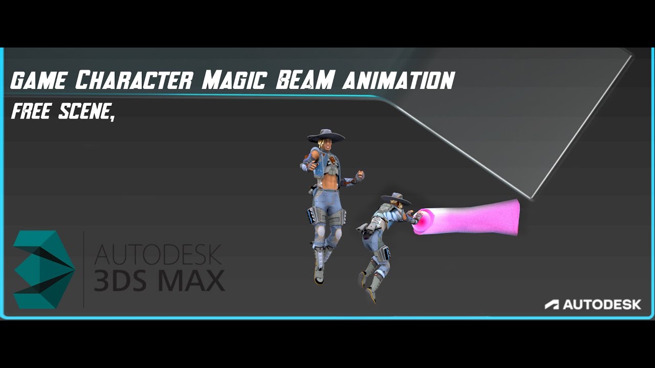 Game Character Magic Beam Skill Animation. Free animated scene.