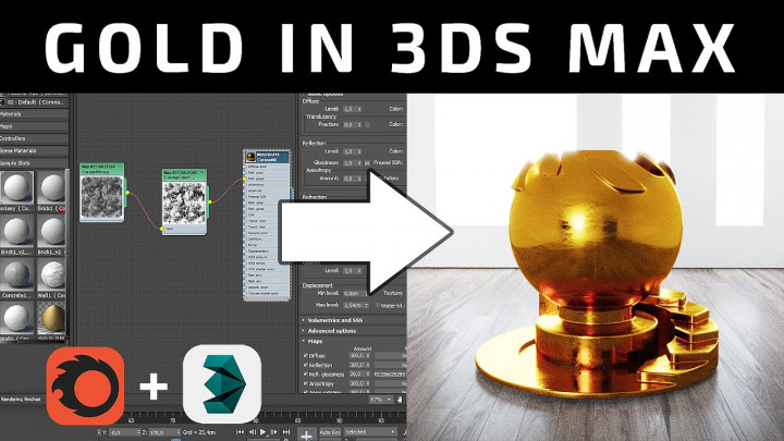 Gold material in 3ds Max – simple method