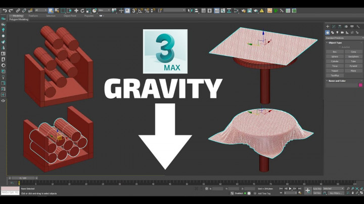 3ds Max – cloth and gravity simulations (easy method) (Mass FX)