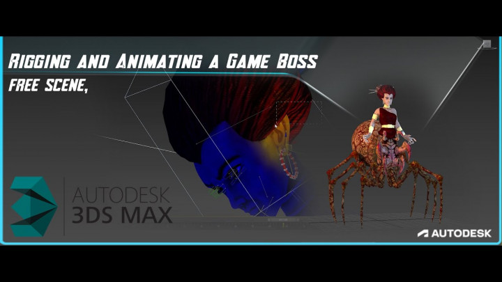 Rigging and Animating an Aracne Game Boss using 3ds max CAT & BIPED mixing riggs systems. 1h