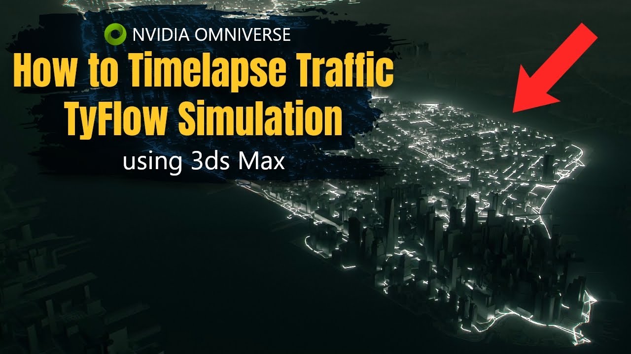 Simulating car lights at night with timelapse in 3ds Max TyFlow Nvidia Omniverse Create – Tutorial