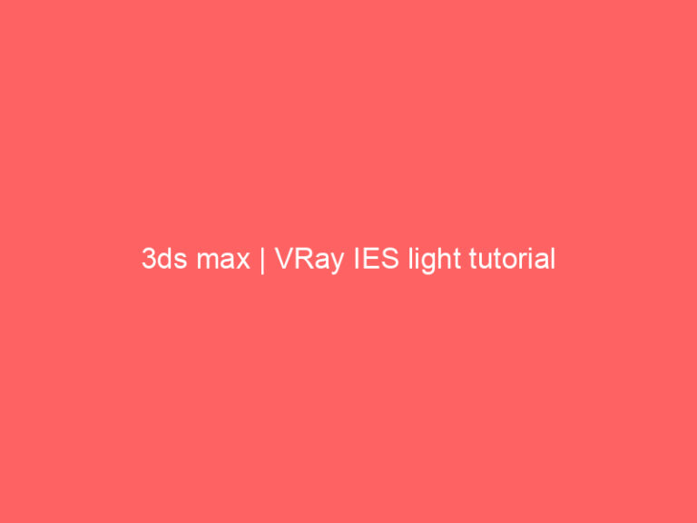 3d max ies light tutorial