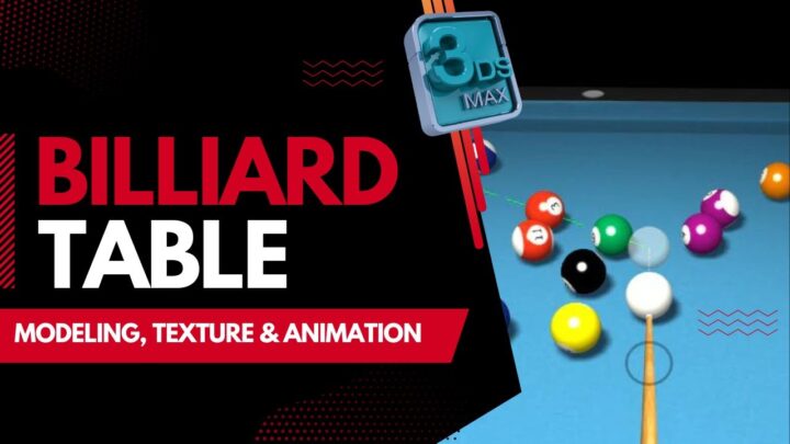 3ds Max Billiard Table modeling texture & animation in 3ds max 2024 | massfx beginners @zna_studio