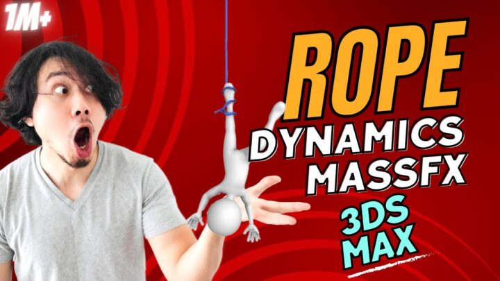 Rope Dynamics massfx in 3ds max 2024 | Rope modeling & dynamics in 3ds max 2024@zna_studio #3dsmax