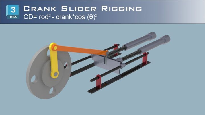 Slider crank rigging with Pythagoras theorem in 3ds max | 3ds max  rigging tutorial | Hanora 3D