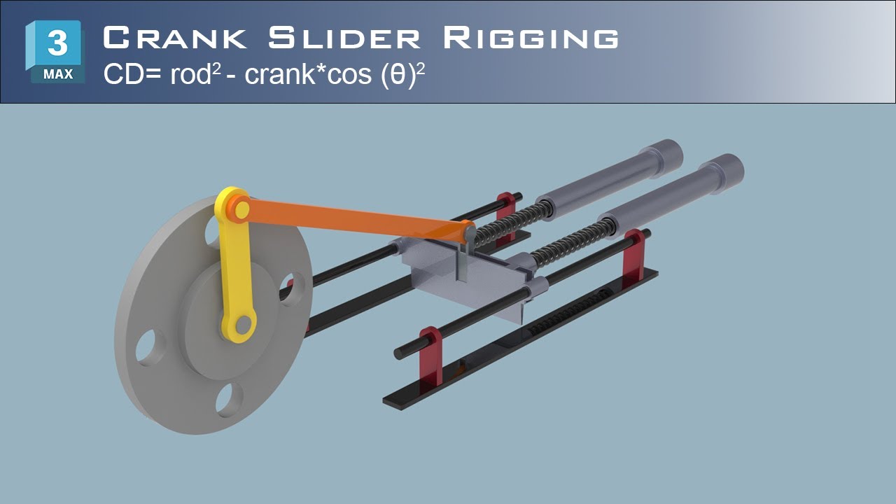 Slider crank rigging with Pythagoras theorem in 3ds max | 3ds max  rigging tutorial | Hanora 3D