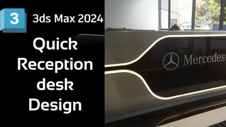 Quick reception desk Modeling for beginners in 3ds max 2024 | 3ds max 2024 tips & tricks @zna_studio