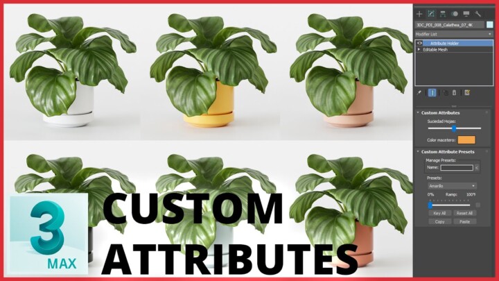 3D Studio MAX Attribute Holder y Custom Attributes