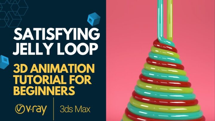 Satisfying Jelly Loop Simulation in 3ds max 2024 X V-ray| 3d Animation tutorial for beginners |