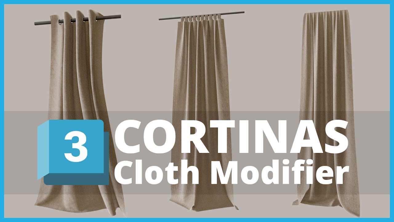 3DSMAX Cortinas sin plugins con Cloth Modifier