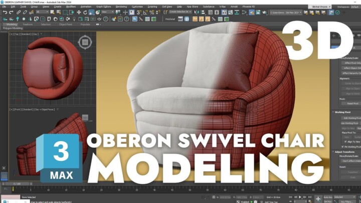 3D modeling Oberon Swivel Chair |  Beginner Friendly