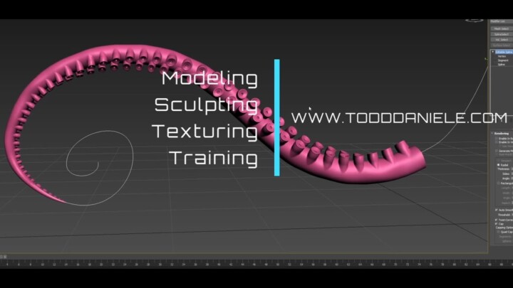 Zbrush and 3dsMax Octopus Arm(tentacle) modeling