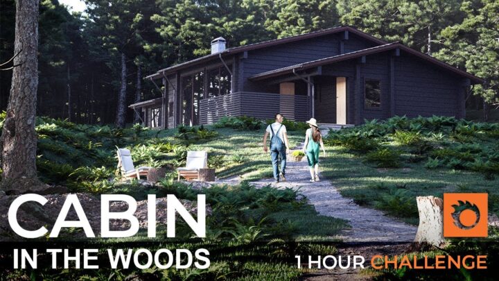 I Created A Cabin In the woods in 1 Hour With 3dsMax & Corona Renderer