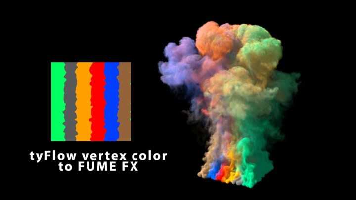 tyFlow vertex color to Fume FX color