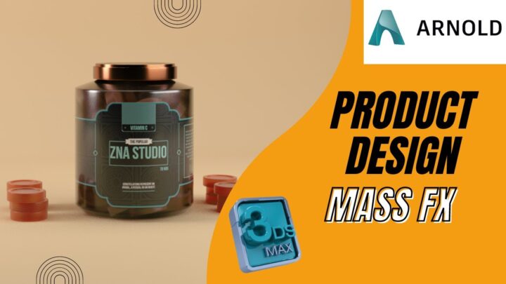Product Design in 3ds max | fill the Jar with candies Mass Fx | Arnold render setup in 3ds max 2024