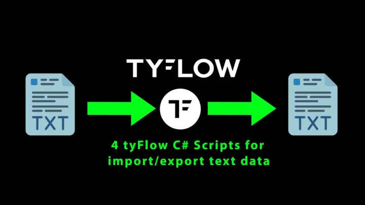 tyFlow c# script for import text as particle data | export particle data to text.