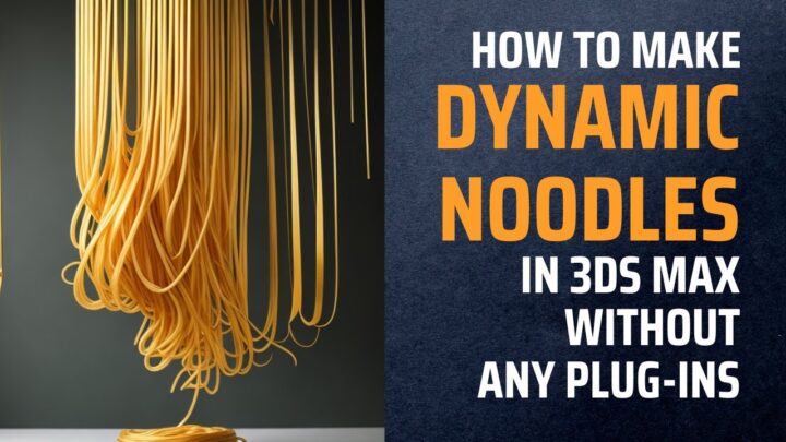 Dynamic Noodles with mparticles in 3ds max Without tyflow | Particles system tutorial for beginners!