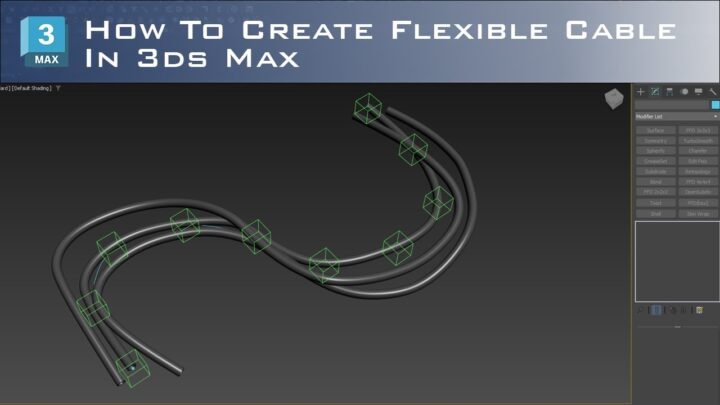 Flexible cable create using Spline Ik control and Skin modifier in 3ds max | Hanora 3D