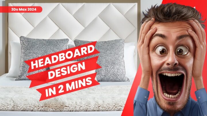 Headboard modeling in 3ds max | interior design in 3ds max | How to make bed back panel @zna_studio