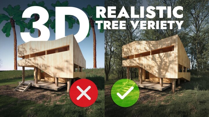 Realistic 3D Trees Tutorial – Bring Your Renders to Life (fast and easy method)