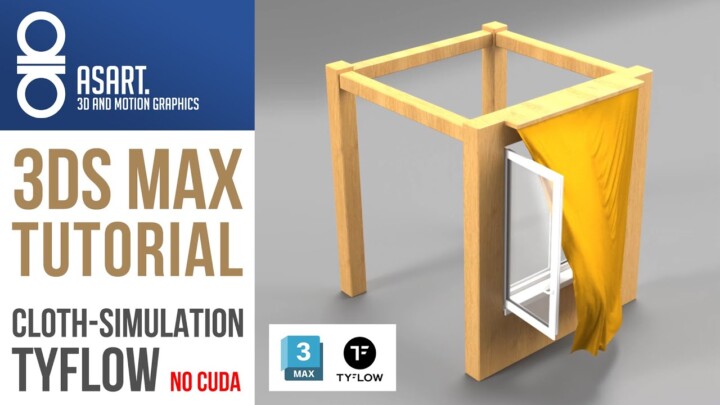 3Ds Max and tyFLOW Tutorial | Cloth simulation | No CUDA