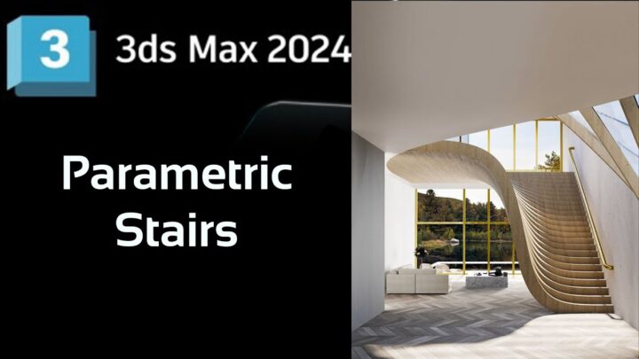 Parametric Stairs in 3ds max 2024 | Snapshot | 3ds max tips and tricks @zna_studio  @zna_studio